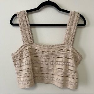 Aerie Cropped Crochet Top M NWT